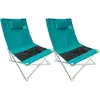 Image de Lot De 2 SiÃ¨ges De Plage Pliables - O'beach - Acier - TextilÃ¨ne - Bleu