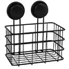 Image de MSV Etag?re Panier de douche ? ventouses Acier Noir Mat