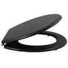 Image de MSV Abattant WC MDF CLEO Noir Mat - Charni?res Inox