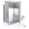 Image de Paroi de Douche avec Bande Miroir 140x200cm - Verre 8mm - ProfilÃ© Chrome - FREEDOM 2 MIRROR