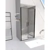 Image de Porte de Douche Double Battant 90x200cm - Verre TrempÃ© Transparent 6mm - Profil Noir Mat