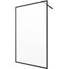 Image de Paroi de Douche 120x200 cm - Cadre et Bras Aluminium NOIR MAT - DARK CONTOURING