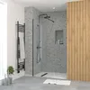 Image de Paroi de Douche 70x195 cm en Verre TrempÃ© 5 mm - Finition Noire - DARK ELEMENTARY