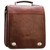 Image de Cartable Katana 2 soufflets cuir de vachette gras K 31011 - Marron