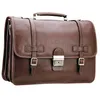 Image de Cartable Katana cuir de vachette gras 3 soufflets K 31039 - Chocolat