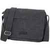 Image de Besace KATANA Toile garnie Cuir de Vachette - Noir