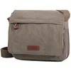 Image de Besace KATANA Toile garnie Cuir de Vachette - Marron clair