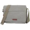 Image de Besace KATANA Toile garnie Cuir de Vachette - Gris