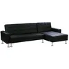 Image de CanapÃ© d'angle convertible et rÃ©versible Theo - 258 x 82/147 x 82 cm - 4 places - Noir