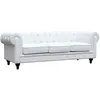 Image de CanapÃ© fixe Chesterfield "Aliza" - 208 x 82 x 70 cm - 3 places - Blanc