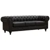 Image de CanapÃ© fixe Chesterfield Aliza - 204 x 80 x 58 cm - 3 places - Marron