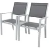 Image de Fauteuil Jardin Alu/TextilÃ¨ne Tropic - Phoenix - Gris FoncÃ© - Lot De 2