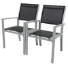 Image de Fauteuil Jardin Alu/TextilÃ¨ne Tropic - Phoenix - Noir - Lot De 2