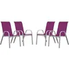 Image de Fauteuil Jardin TextilÃ¨ne Cordoba - Phoenix - Rose - Lot De 4