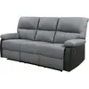 Image de CanapÃ© relax "Lincoln" - 197 x 89 x 103 cm - 3 places - Noir / Gris foncÃ©