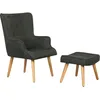 Image de Fauteuil style scandinave tissu Odense - 1 place - Gris foncÃ©