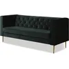 Image de CanapÃ© fixe en velours Bruce - 196 x 76 x 82 cm - 3 places - Vert foncÃ©
