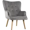 Image de Fauteuil style scandinave velours Odense - 73 x 81 x 92.5 cm - 1 place - Gris