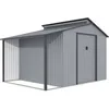 Image de Abri De Jardin MÃ©tal Avec Pergola "Madras" - 9.12 MÂ² - 355 X 257 X 237 Cm - Gris