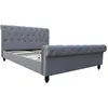 Image de Lit Velours "Godefroy" - 140 x 190 cm - Gris