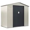 Image de Abri De Jardin MÃ©tal "Nebraska" - 4.07 MÂ² - Beige/Gris Anthracite