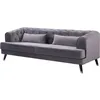 Image de CanapÃ© fixe en velours "Gloria" - 216 x 86 x 76 cm - 3 places - Gris