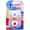 Image de Lot De 2 Sucettes Anatomiques En Silicone 18m+ Mathilde Cabanas Rose - Multicolore