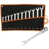 Image de Todeco Jeu de cles mixtes avec sac de transport, 12 pieces Cles plates a cliquet, Cle mixte 8-19 mm, Jeu de cles Metrique