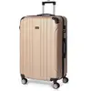 Image de Todeco Valise Grande Taille 78cm, Valise de Voyage, Rigide e LÃ©gÃ¨re ABS Valise de Voyage Ã  roulettes Valises, 4 Doubles Roues, 78x51x28cm, Champagne