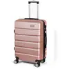 Image de Todeco Valise Moyenne Taille 67cm, Rigide e LÃ©gÃ¨re ABS+PC Valise Ã  Main lÃ©gÃ¨re avec Coque Rigide, Valise de Voyage, avec 4 Doubles Roues, 67Ã44Ã25cm, Or Rose
