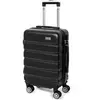 Image de Todeco Valise Cabine 56cm, Rigide e LÃ©gÃ¨re ABS+PC Valise Ã  Main lÃ©gÃ¨re avec Coque Rigide, Valise de Voyage, avec 4 Doubles Roues, 56x36x22cm, Noir