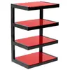 Image de Norstone Esse Hi-Fi Noir Brillant et Verre Rouge - Meuble Hifi
