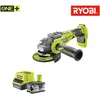Image de Pack RYOBI meuleuse d'angle brushless 18V One+ R18AG7-0 - 1 batterie 18V 4.0Ah - 1 chargeur rapide RC18120-140