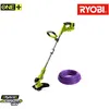 Image de Pack RYOBI coupe bordures hybride 18V One+ - 1 batterie 2.5Ah LithiumPlus - 1 chargeur rapide - bobine fil rond 15m diamÃ¨tre 1.6mm violet universel