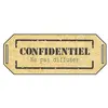Image de Sujet en bois médium - Plaque Confidentiel - 5 x 2 cm