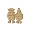 Image de Sujet en bois médium - Deux écoliers de dos - 4,5 x 4,6 cm
