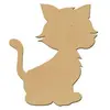 Image de Support à décorer en bois médium - Chaton assis GM - 10,5 x 9 cm