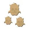 Image de Sujet en bois médium - Ass. De trois hiboux - 4 x 3,7 cm le grand hibou