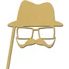 Image de Sujet en bois médium - Photobooth Chapeau moustache - 27,8 x 24,4 cm
