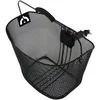 Image de Panier vélo avant acier nid abeille avec anse fixation rapide sur potence à plongeur P2R Noir 35x26x27 cm 7005