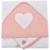 Image de Doux Nid Coffret Sortie De Bain BrodÃ©e + Gant Coeur - 75x75 Cm - Corail