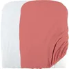 Image de Domiva Lot 2 Housses De Matelas A Langer - 50 X 75 Cm - Eponge Polycoton - Blanc/Terracotta