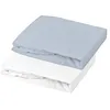 Image de Drap-Housse Mon P'tit Dodo Lot De 2 60 X 120 Cm Blanc Et Bleu Clair