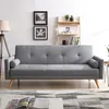 Image de CanapÃ© convertible 3 places en tissu gris WOODEN