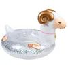 Image de BouÃ©e Gonflable Ronde Xxl Pour Piscine & Plage Ultra Confort, Flotteur Deluxe - Mouton A Paillettes Ã115cm - Blanc