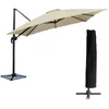 Image de Parasol DÃ©portÃ© Molokai CarrÃ© 3x3m Beige + Housse