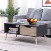 Image de Table basse avec tiroir style scandinave grise FREJA