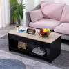 Image de Table basse avec plateau relevable noire et bois HEDDA