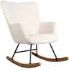 Image de Fauteuil Ã  bascule en tissu bouclette Ã©cru KAIRA