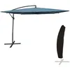 Image de Parasol DÃ©portÃ© Molokai CarrÃ© 2,7x2,7m Bleu Gris + Housse